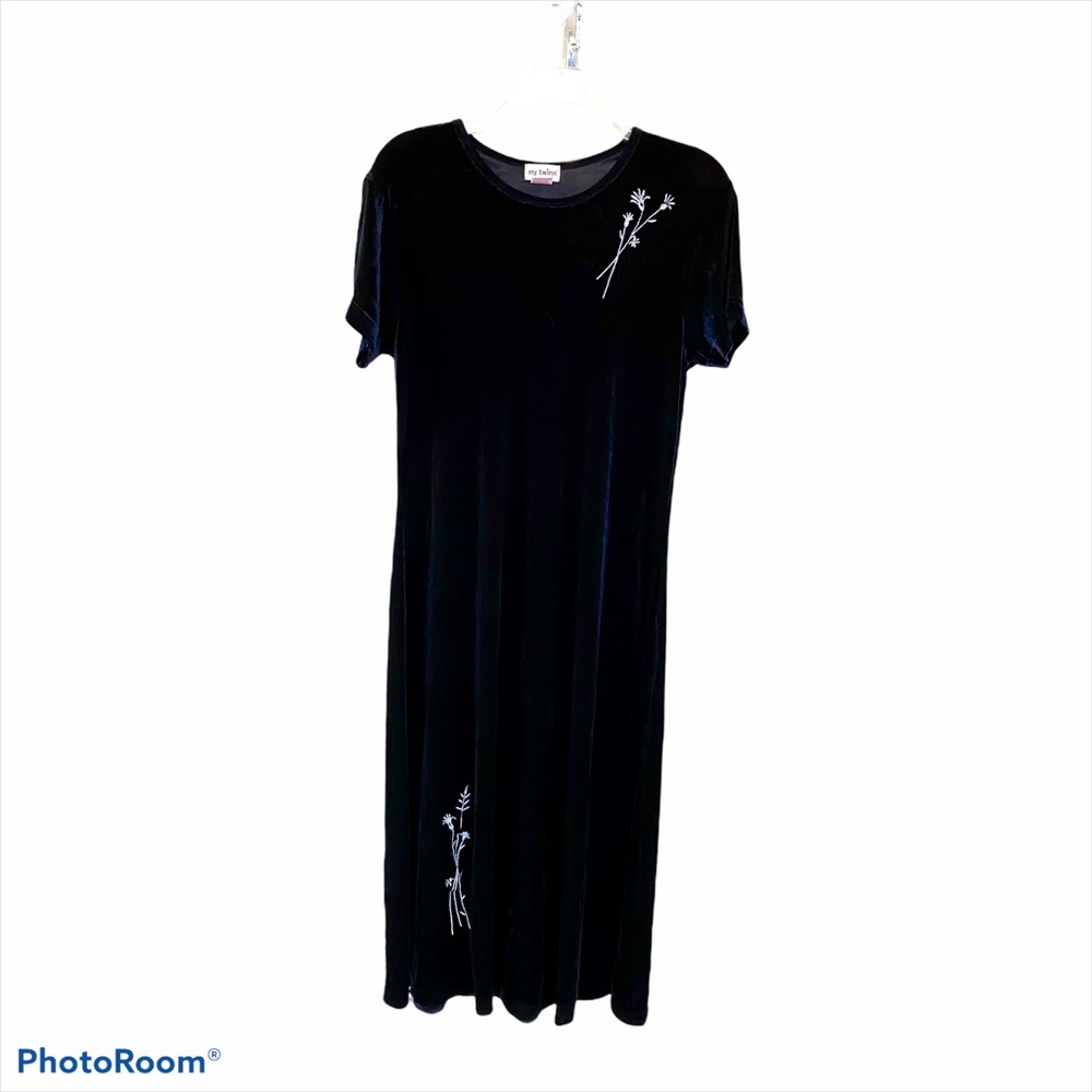 Velvet maxi dress black